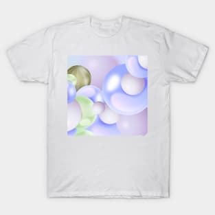 Blue Abstract Art Circles Balls T-Shirt